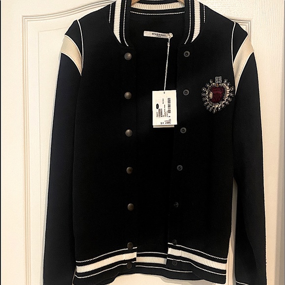 Givenchy Woman’s Knit Intarsia Bomber Jacket New With Tags - Picture 3 of 9